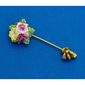 Vintage Art Nouveau Flower Elegant Stick Pin - D36
